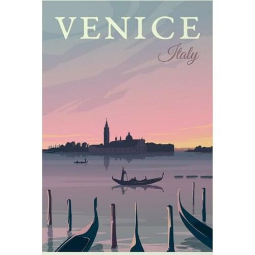 Retro Venice, Italy Vintage Travel Italian Art print Silk poster Home Wall Decor
