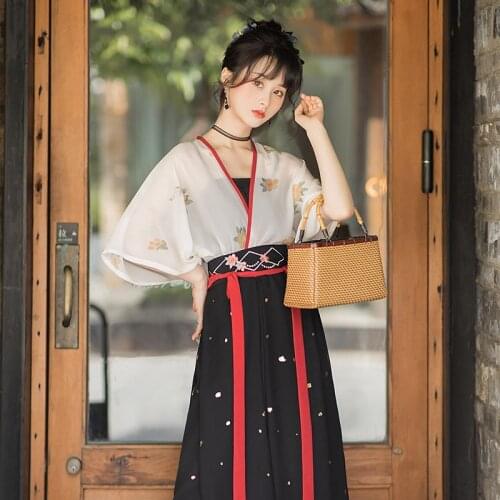 Modern Hanfu Women Festival Outfit Fairy Clothes Folk Dress Chinese Clothing Cosplay Costume Princess Dress Stage Costume DL8169