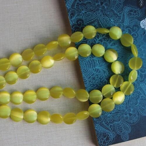 6x14mm disc shape cats eye glass beads,1.2mm in hole for jewelry use,28 pieces per lot