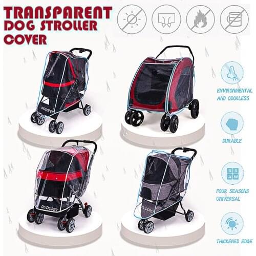 Only cover)Outdoor Pet Stroller Cover Dog Cat Car Teddy Puppy Out of The Cart Outer Shade Glare Baby Carriage Rainproof Cover