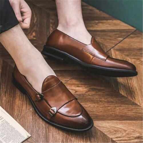 Classic Business Mens Dress Shoes Fashion Elegant Formal Wedding Shoes Men Slip On Office Oxford Shoes For Men Black Brown