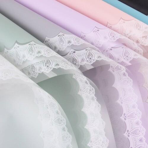 20pc/lot 60*60cm OPP Waterproof Flower Wrapping Paper Bouquet Material Flower Shop Lace Border Matte Paper