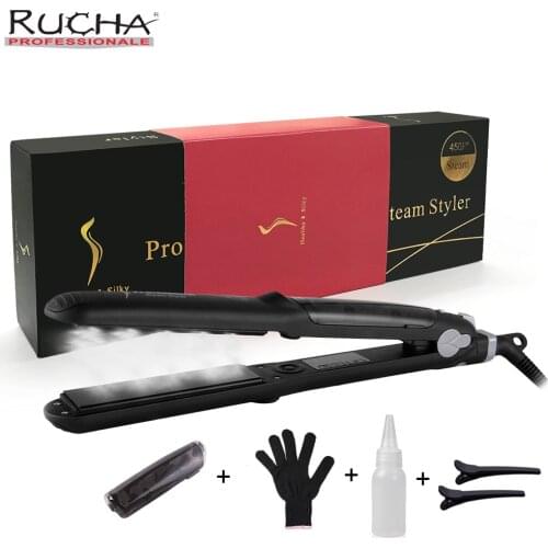 Hair Straightene Professional Steam Flat Iron Ceramic Tourmaline 450F Fast Straightening Curler Vapor Hair Styling Tool