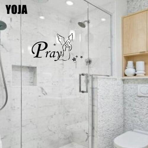 YOJA 12x21.3CM Home Warm Angel Room Decoration Wall Stickers Bathroom Glass Decals G2-0443