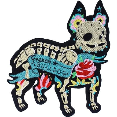 10pieces Fashion Dog Fabric Patches Embroidery Applique Mot Badge Iron on Stickers for T-shirt Clothes Decorated Sewing TH1269