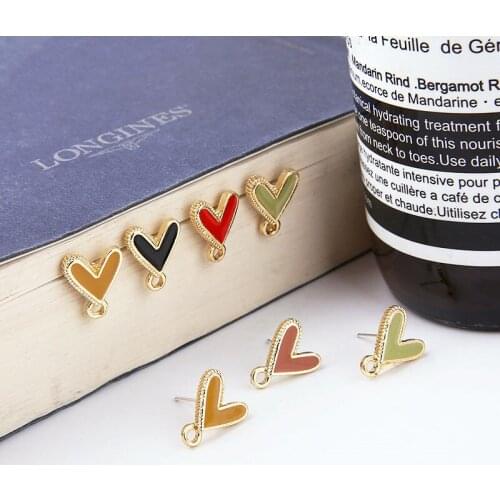 10pcs New Romantic trendy Earrings Thunderstorm Lightning Fashion Cute Heart Shape Ear Studs women Diy Jewelry Accessories