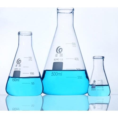 3 pieces/set Conical Glass Flask High Borosilicate Glass Erlenmeyer flask triangular Bottle Lab or Kitchen tools