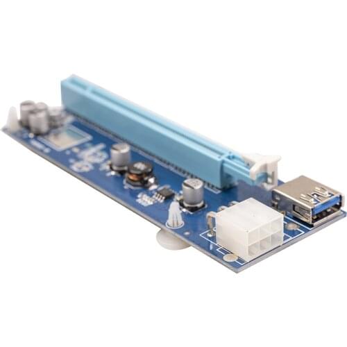 PCIE adapter for miners, PCIE 1X to 16X PCI-card, USB 3.0 SATA- 15-pin to 6-pin cable