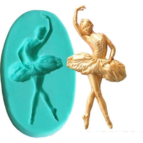 Ballerina Girl Insert Silicone Soap Chocolate Mold Fondant Cake Decorating Baking Tool Gateau Cupcake Toppers
