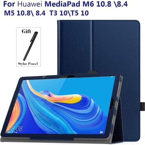 For Huawei MediaPad T5 10 MediaPad T3 9.6 Stand Cover for For Huawei MediaPad M6 10.8 M6 8.4 M5 10.8 M5 8.4 inch Tablet Funda