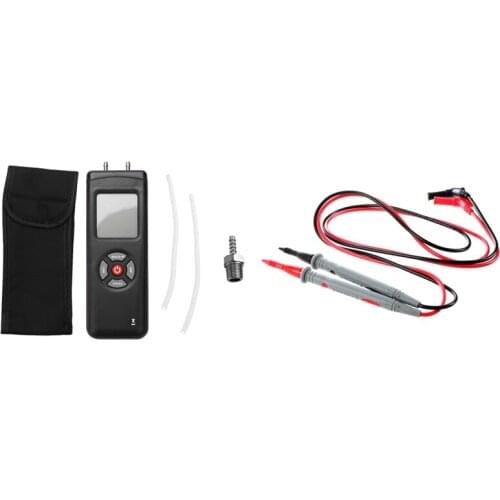 1 Pair Digital Multimeter with Manometer Digital Portable Handheld Air Vacuum Gas Pressure Gauge Meter