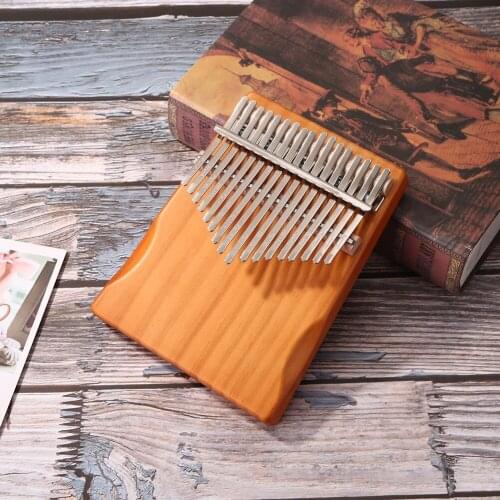 Wooden 17 Keys Kalimba Thumb Piano with Tuner Musical Scale Sticker Broad Range Family Entertainment Party Performance