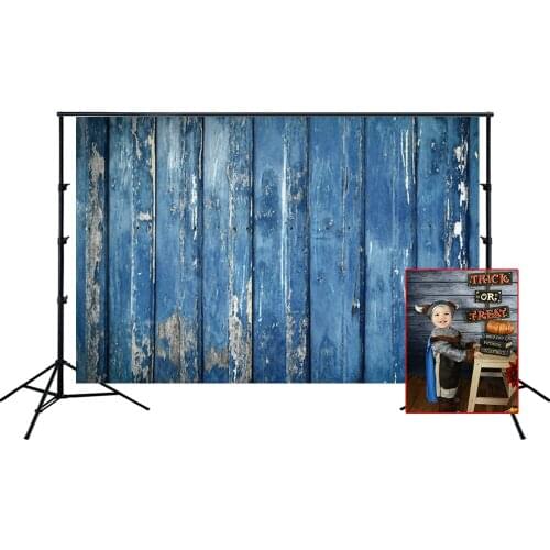 HUAYI Photography Backdrop Newborns Child Baby Birthday Photobooth Background Distressed Old Blue Wood Floordrop D-6833