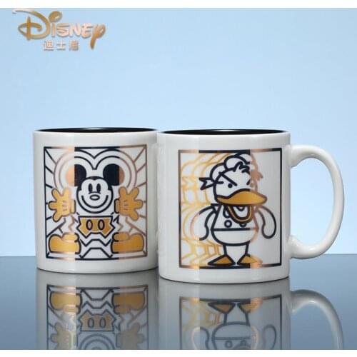 Disney Ceramic Mug Creative Mickey Mouse Donald Duck Fashion Water Cup Mickey Cup Large Capacity Cartoon Mug