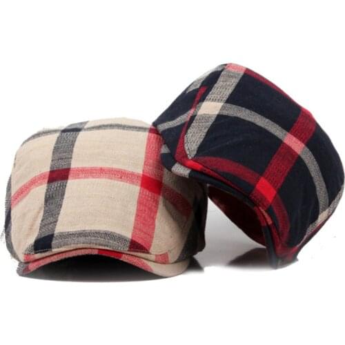 New Classic Englad Style Plaid Berets Caps For Men Women Casual Unisex Sports Caps Cotton Berets Hats Boina Casquette Flat Cap