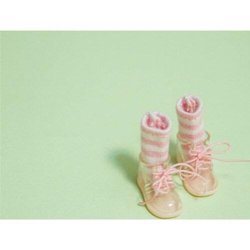 OB11 doll shoes are suitable for 1/12 size fashion all-match rainbow color transparent sneaker LACES lovely rain shoes pink blue