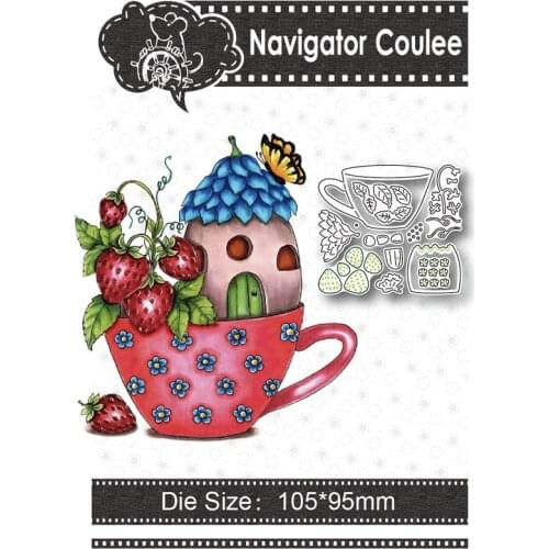 Metal Cutting Mould Cup Strawberry House Scrapbook Stamping Clear Stamp Decoration Creative Embossing DIY Craft New Arrival 2021
