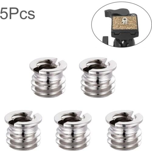 Metal 5Pcs 1/4 Inch to 3/8 Inch Screw Adapter Convert Screw Standard Screw Fit for Camera Tripod Cradle Head Phone Clip