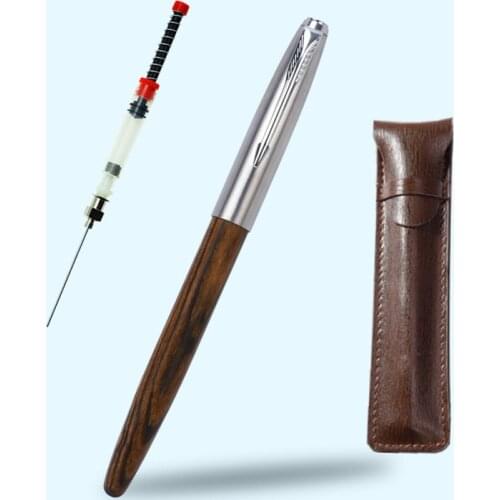 High Quality Classic Wood Fountain Pen 0.5mm Extra Fine Nib Calligraphy Pens Stationery School Office Supplies pen pouch select