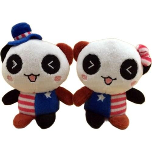 10cm New Lovers Panda Plush Toys Stuffed Panda Animal Toys Dolls Bag Keychain Wedding Gift