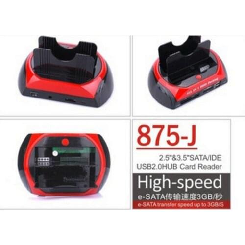 Wholesale All in 1 HDD Docking dual base high speed USB2.0 HUB Card reader