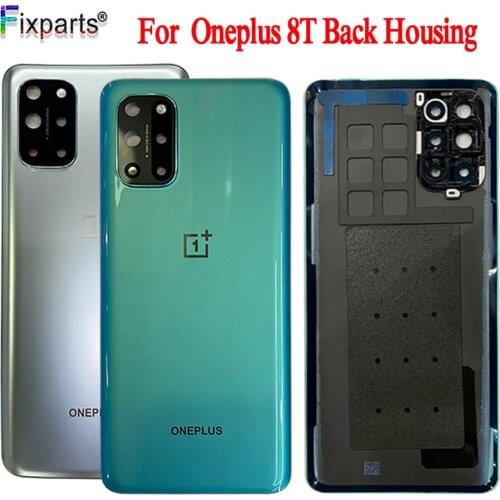 Original New For OnePlus 8T Back Battery Cover Door Rear Glass For Oneplus 8T Battery Cover 1+8T Housing Case with Glue