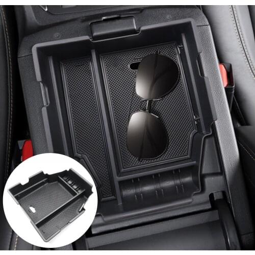RUIYA For Traverse 2019 2020 Car Armrest Box Storage Central Control Container Auto Interior Organize Accessories Black
