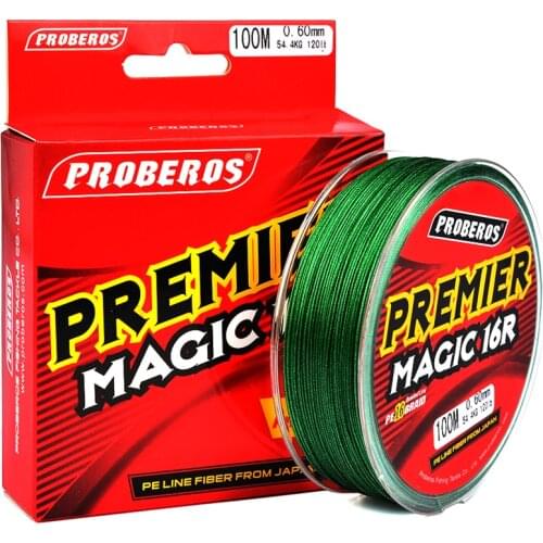 PROBEROS 100M 16 Weaves PE Fishing Line 16 Stands Japan Braided Wire Available 40LB-120LB PE Line Tackle Red Package