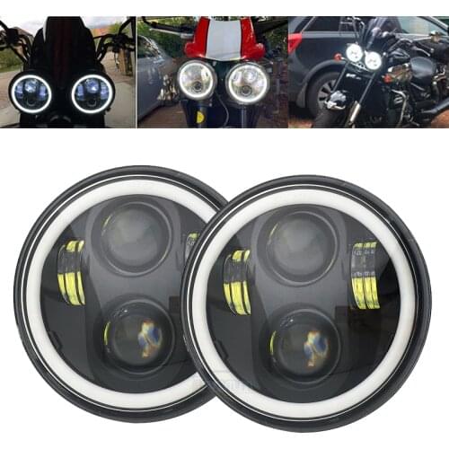2x 5.75inch led headlight Hi/Lo beam halo for Triumph Rocket iii 3 & Speed Triple & Street Triple & Thunde 5 3/4" Motor headlamp