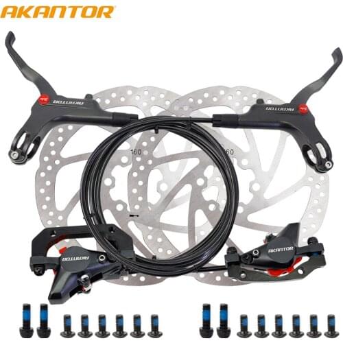 AKANTOR bicycle brake ultralight hydraulic mountain bike disc brake bicycle parts brake kit front 8000 / rear 1400mm