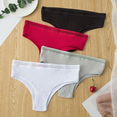 Womens Panty Solid Color Briefs Sexy Cotton Panties Comfort Female Underpants Soft Lingerie Panty Underwear Women 1Pcs