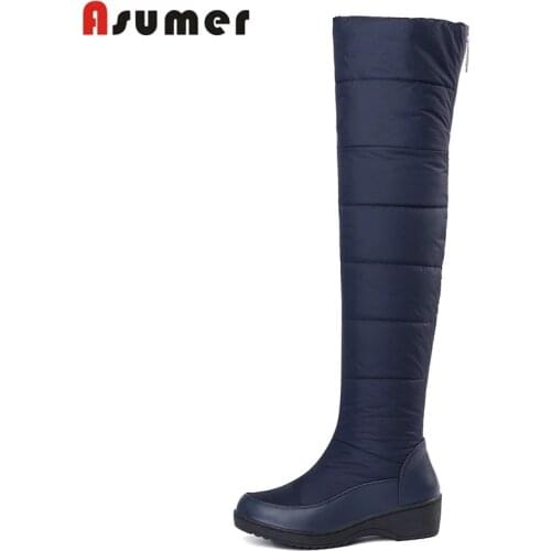 ASUMER 2020 New keep Warm Snow Boots For Women Platform Shoes Thigh High Boots Zip Thick Fur Over The Knee Boots EUR Size 35-44