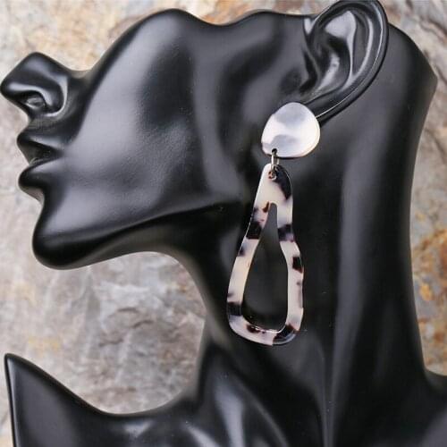 Fashion earrings creative leopard acetate earrings pendant personality anti-allergic temperament ring ladies earrings jewelry