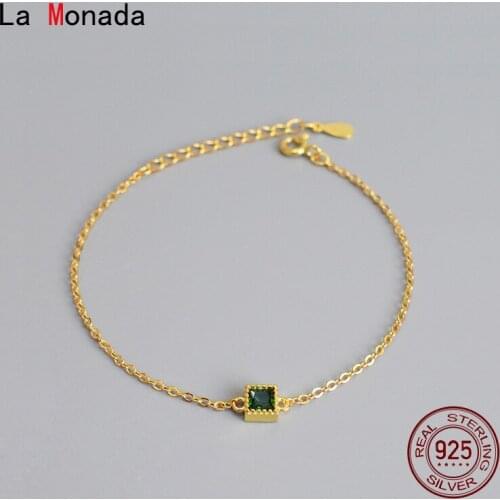 La Monada Square Gold Bracelets For Women Girls Silver 925 Sterling Jewelry Fine 925 Sterling Silver Womens Bracelet Female