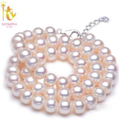 [NYMPH] Pearl Jewelry Natural Freshwater Pearl Necklace Choker Necklace Fine Jewelry For Women[QQ]