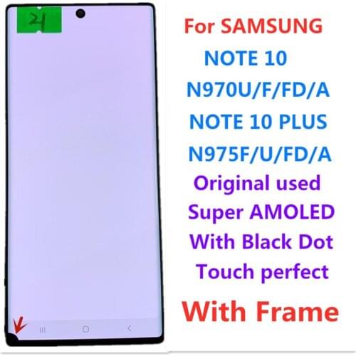 For Samsung note10 n970 note10 plus n975 note10+ lcd touch display screen assembly Original Super AMOLED display touch screen