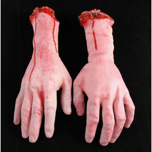1PC Life like Severed Scary Cut Off Bloody Horror Fake Latex Life size Arm Hand Scary Halloween Prop Haunted Party Decoration