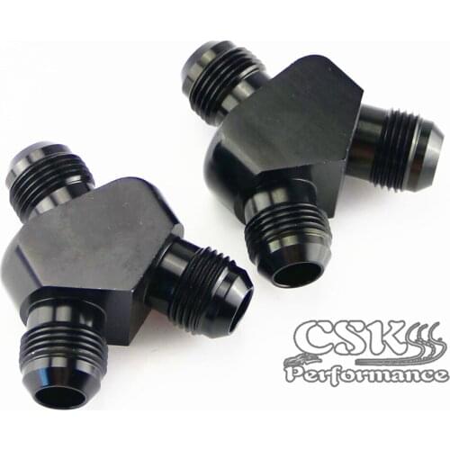 2pcs AN-10 (AN10 10AN) Billet Aluminium Y Block Adapter Fitting in Black