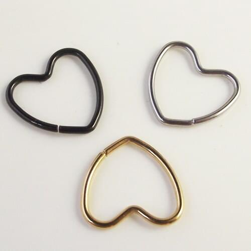 3pcs Free Shipping 16G 1.2mm Daith Orbital Piercing Earring Heart Titanium Tragus Ear Piercing Cartilage Body Jewelry