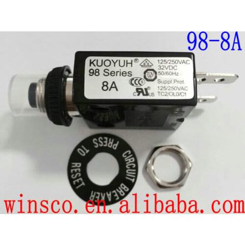 98-8A Waterproof cap 100% NEW KUOYUH CIRCUIT BREAKER 98 SERIES 8A