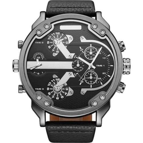 Authentic OULM 3548 Brand Watches Men Dual Time Zone Large Dial Sports Design Casual Quartz Watch Montre Homme de Marque Grande