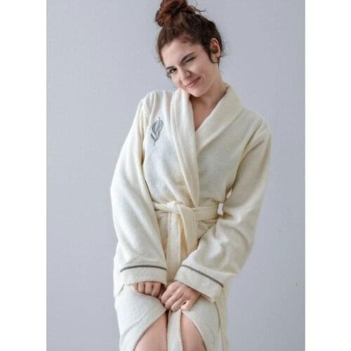 Cottonmania Unisex Bathrobe %100 Cotton Warm Absorbent Plain Dyed Wowen Soft Premium Quality Bathroom Shower Bath Unisex Textile