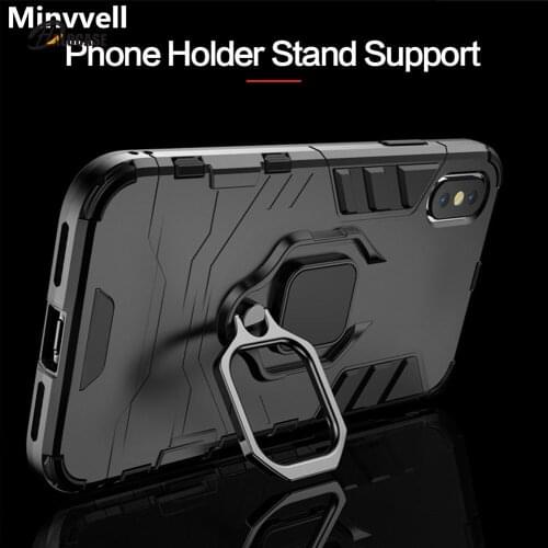4 in 1 Shockproof Case for Iphone 5 5S SE2020 6 6S 7 8 Plus XS MAX Case for Iphone 12 11 PRO MAX Magnetic Phone Finger Holders