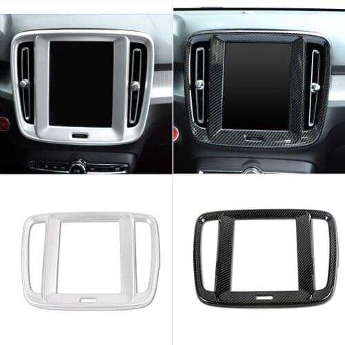 For Volvo XC40 2018 2019 2020 2021 Interior Navigation Decoration Cover Trim Sticker Carbon Fiber ABS Car Accessories