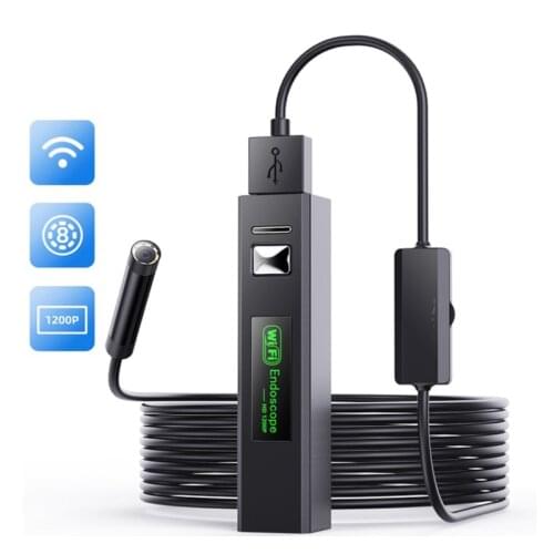 F150 WiFi Endoscope Camera 8MM 8LEDs 1200P 2.0MP Industrial Inspection Borescope Camera IP67 Waterproof for IPhone Android Phone