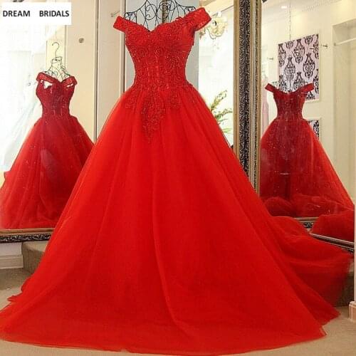 China Red Off The Shoulder Long Evening Prom Dresses Dubai 2019 Elegant Heavy Beading Couture Robe De Soiree Reflective Dress