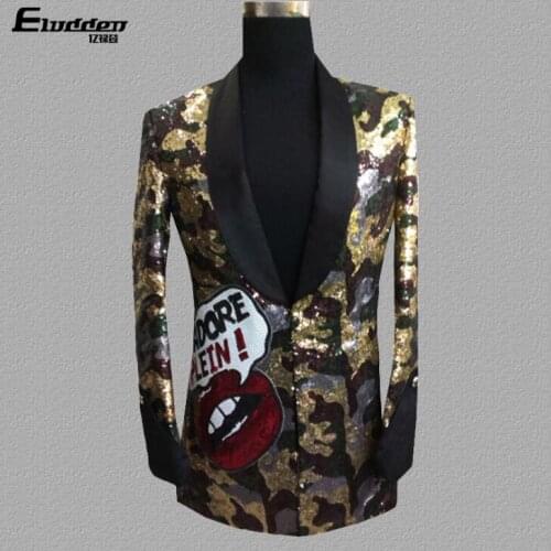 Leopard sequins clothes men suits designs masculino homme terno stage personality singers jacket men blazer dance star style