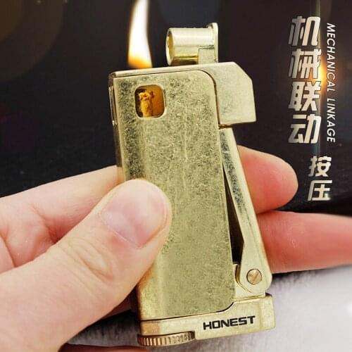 Honest Copper Vintage Kerosene Lighters Mechanical Torch Cigarette Lighter Flint Fire Starter Smoking Accessories Gift for Men