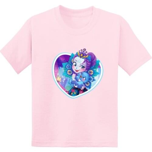 Meet The Enchantimals Cartoon Funny Girls T shirt Kawaii Kids Clothes Baby Boys Summer Tees Soft Short Sleeve Children T-Shirts