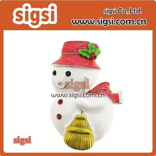 Cute crystal rhinestone Snowman brooch for kids
